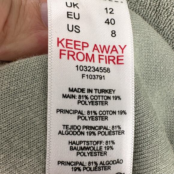 Topshop | Size 8 | Towelling Collared Mini Dress In Sage Green - Picture 9 of 12